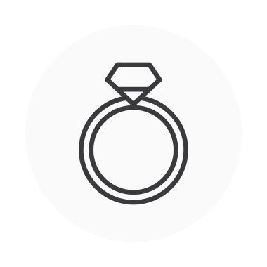 Diamond ring, vector icon
