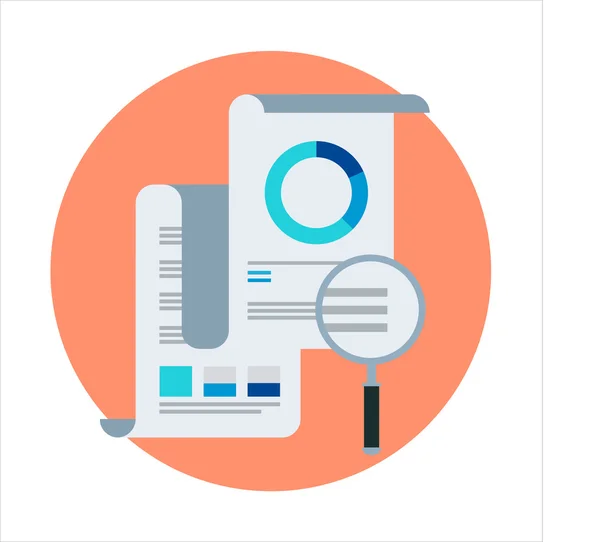 Statistiques, thème du rapport, style plat, coloré, icône vectorielle — Image vectorielle