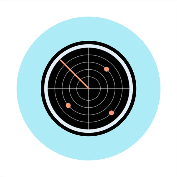 Radar thema, platte, kleurrijk, vector stijlicoon voor info afbeeldingen — Stockvector