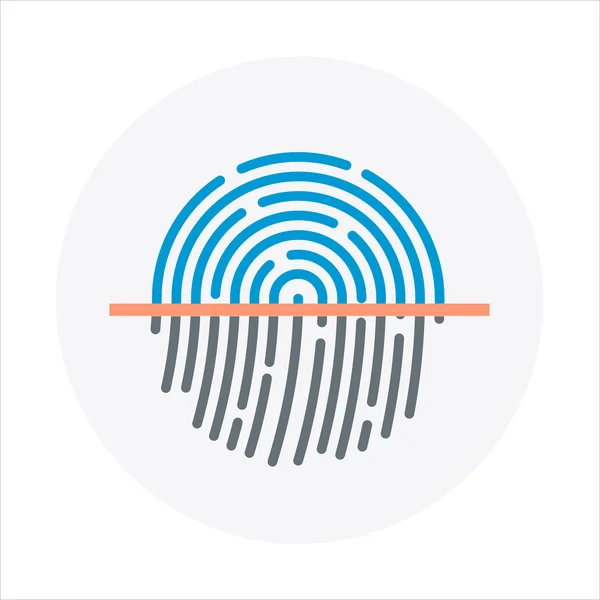 Identity, fingerprint theme, flat style, colorful, vector icon f — Stock Vector