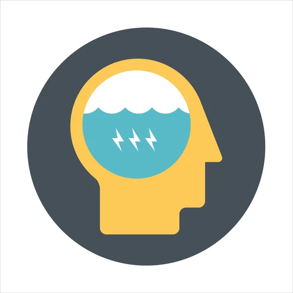 Brain storming theme, flat style, colorful, vector icon for info — ストックベクタ