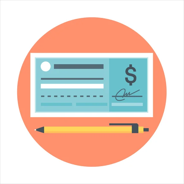 Che que Payment flat style, colorful, vector icon for info graph — Διανυσματικό Αρχείο