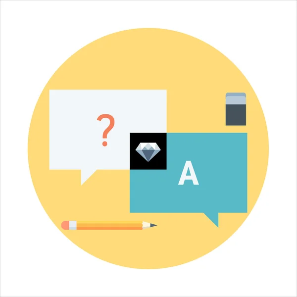 Questions and answers theme, flat style, colorful, vector icon s — Stock Vector