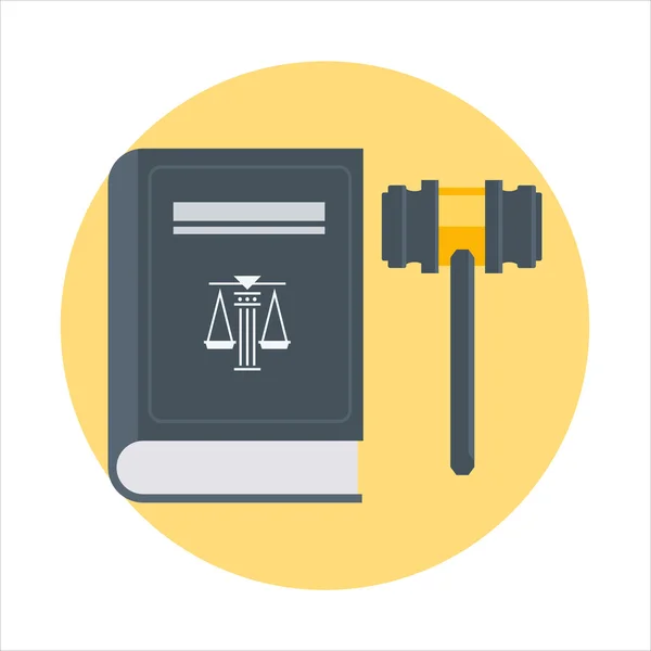 Law theme, flat style, colorful, vector icon — Stockový vektor