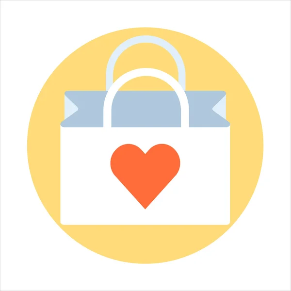 Shopping bag theme, flat style, colorful, vector icon — 스톡 벡터