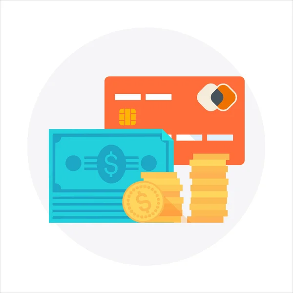 Tipo de pago tema, estilo plano, colorido, icono de vector — Vector de stock