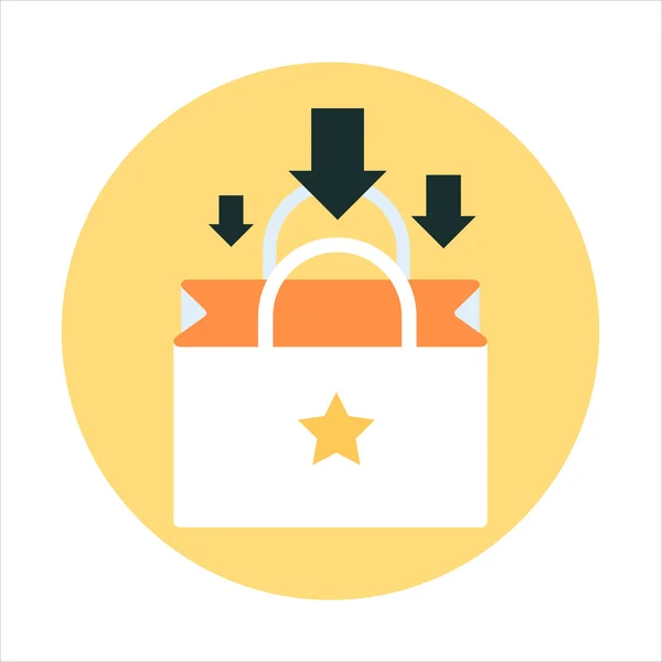 Add to Shopping bag theme, flat style, colorful, vector icon — Διανυσματικό Αρχείο