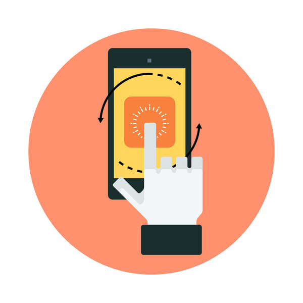 Tema de la aplicación móvil, estilo plano, colorido, icono de vector — Vector de stock