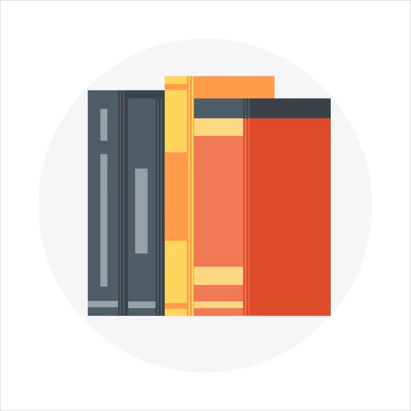 Bibliothèque, thème des documents, style plat, coloré, icône vectorielle — Image vectorielle