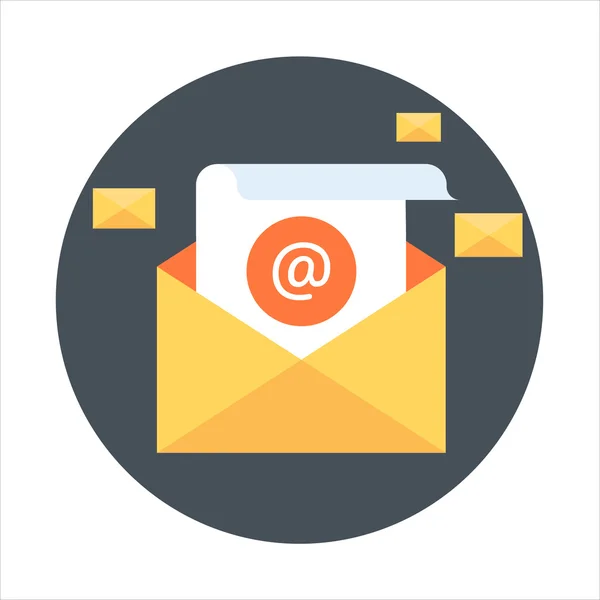 Tema de marketing por correo electrónico, estilo plano, colorido, icono de vector — Archivo Imágenes Vectoriales