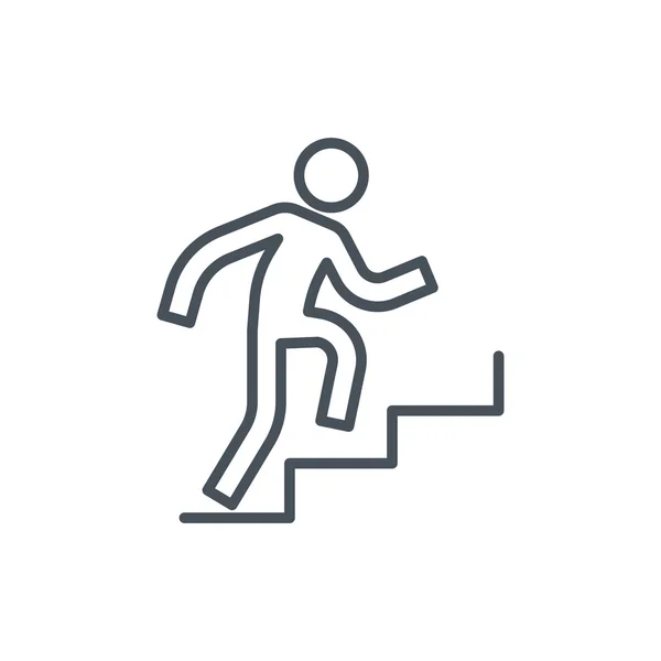 Man climbing up stairs icon — 스톡 벡터