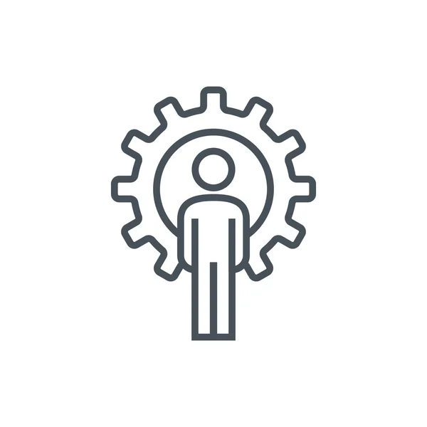 Gear and man icon — Wektor stockowy