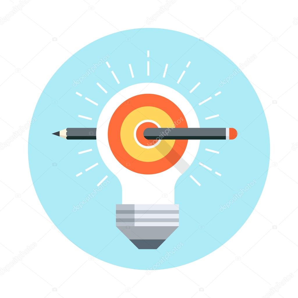 Define goal theme, flat style, colorful, vector icon