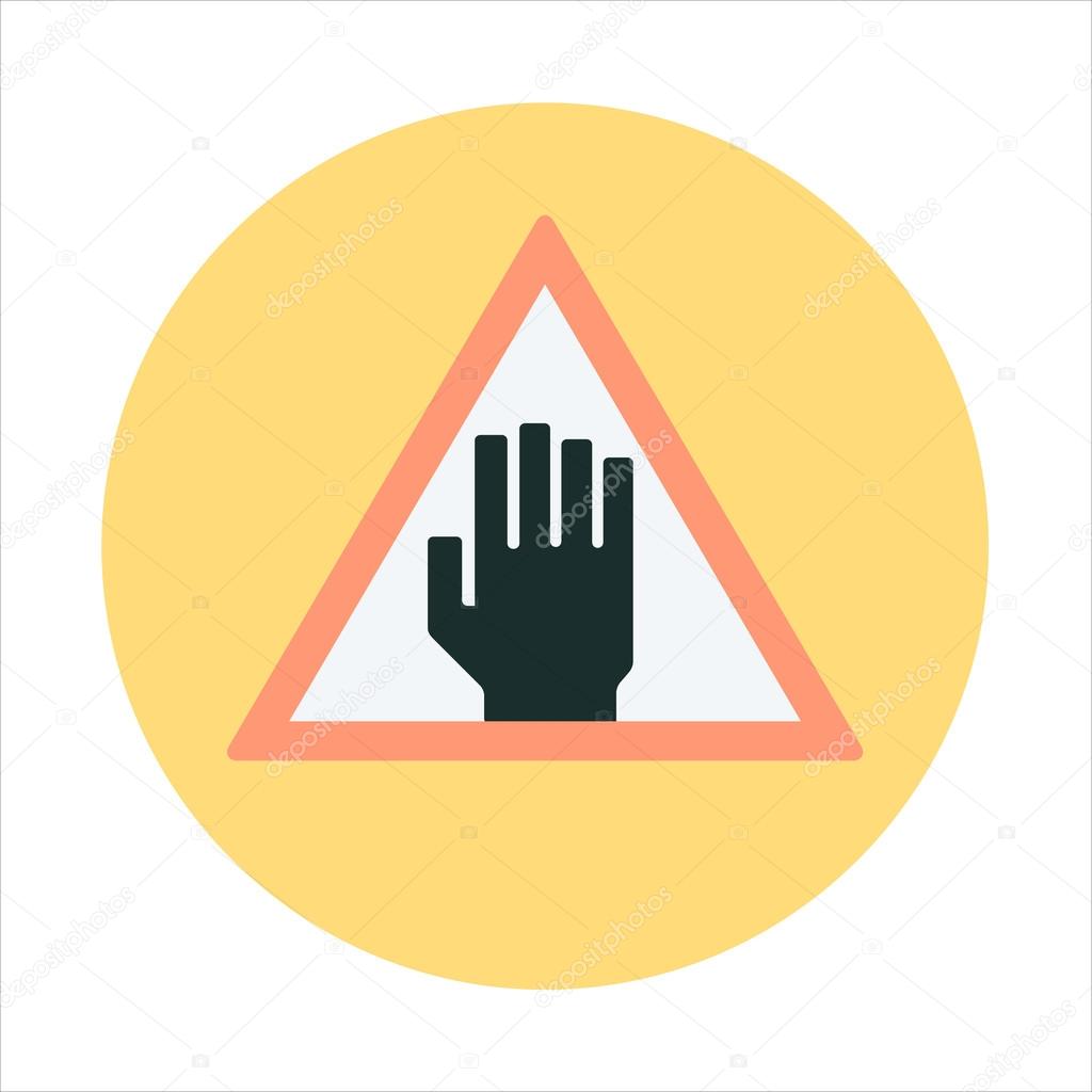 Forbidden area, beware flat style colorful, vector icon for info graphics, websites, mobile and print media.
