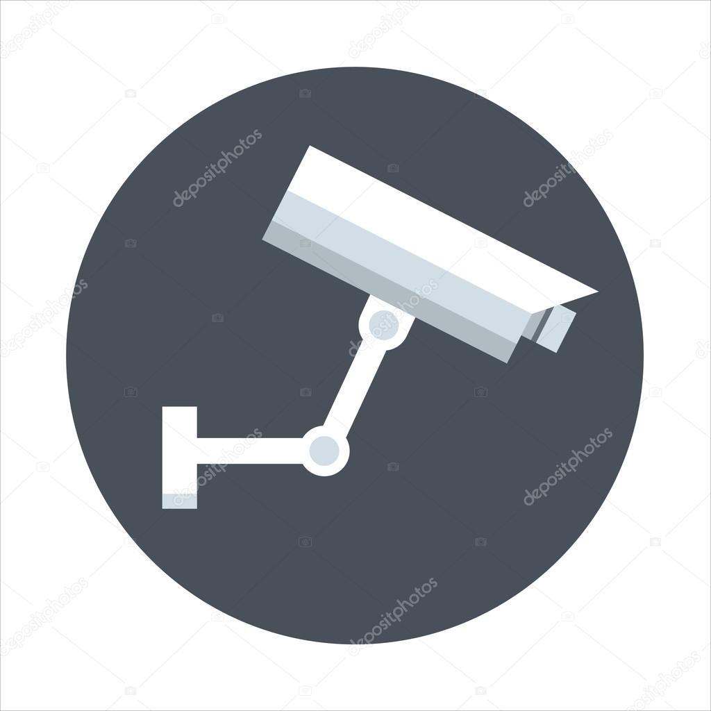 Surveillance camera theme, flat style, colorful, vector icon for