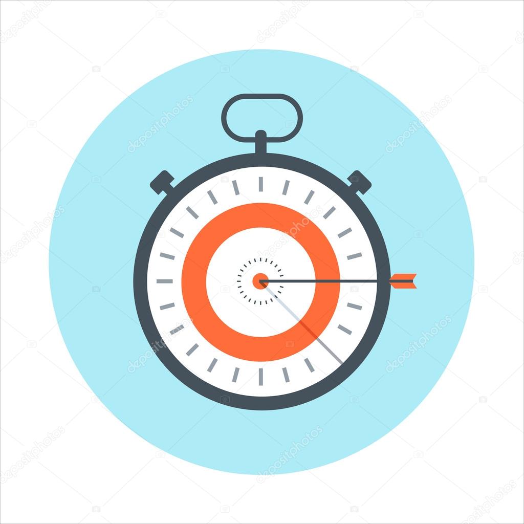 Time management, time is money theme, flat style, colorful, vector icon for info graphics, websites, mobile and print media.