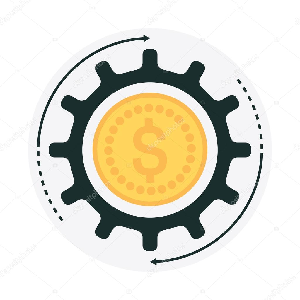 Money management theme, flat style, colorful, vector icon for in