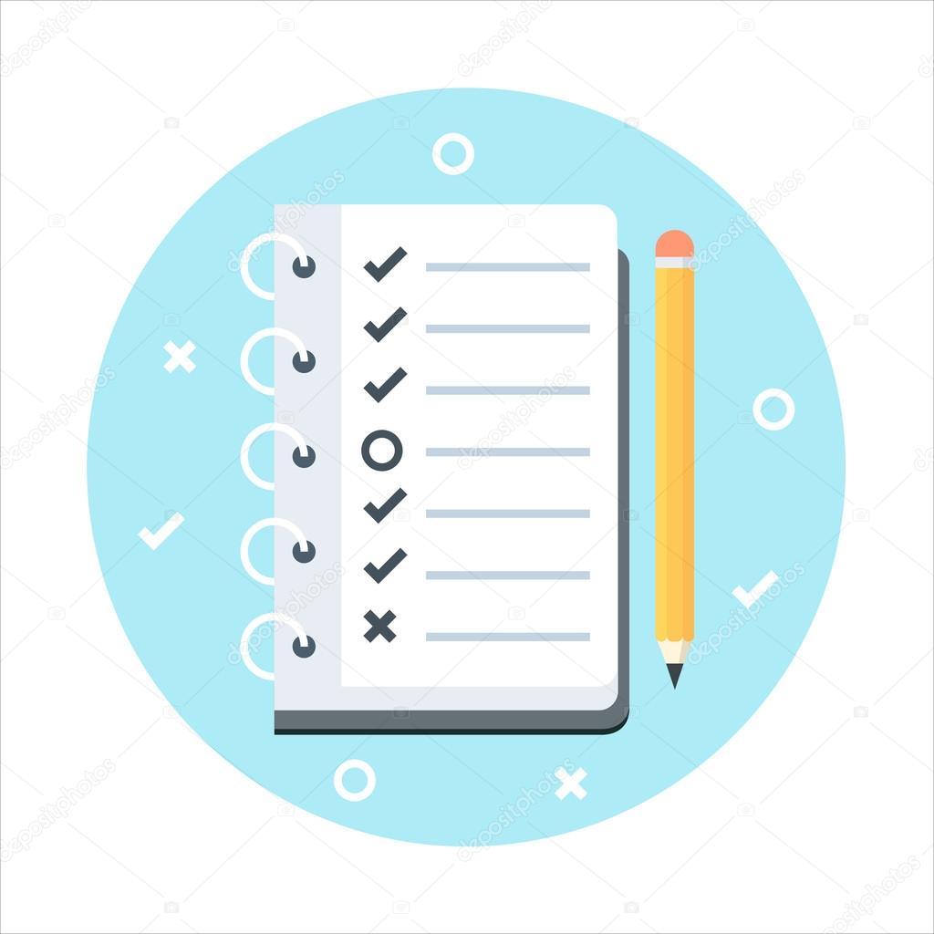 To do list theme, flat style, colorful, vector icon for info graphics, websites, mobile and print media.