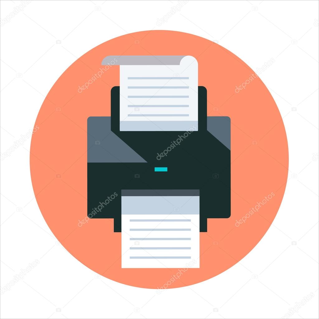 Printer theme, flat style, colorful, vector icon