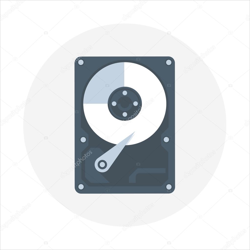 Hard drive theme, flat style, colorful, vector icon