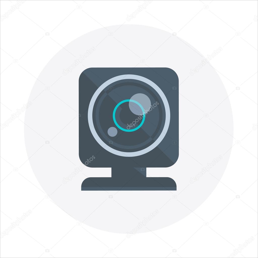 Web Cam theme, flat style, colorful, vector icon