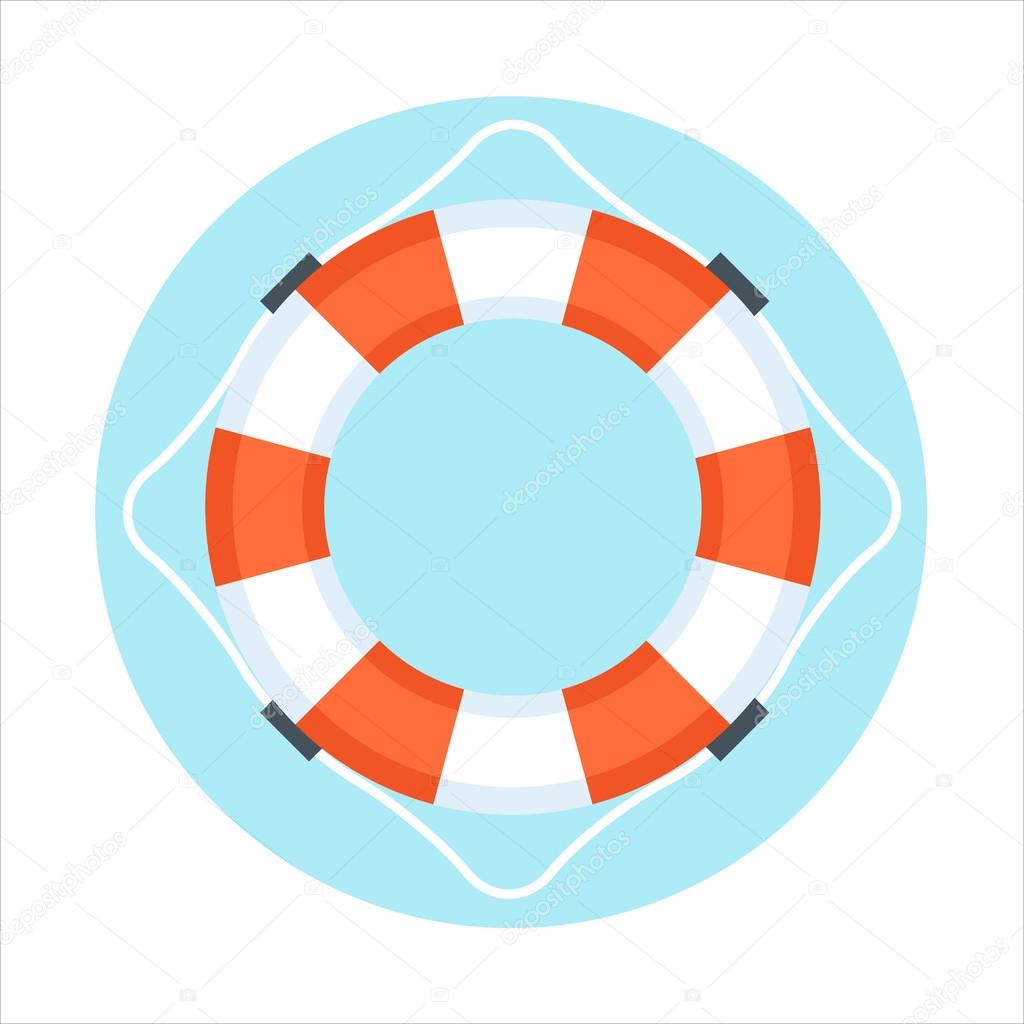 Security Service, Life Buoy flat style, colorful, vector icon