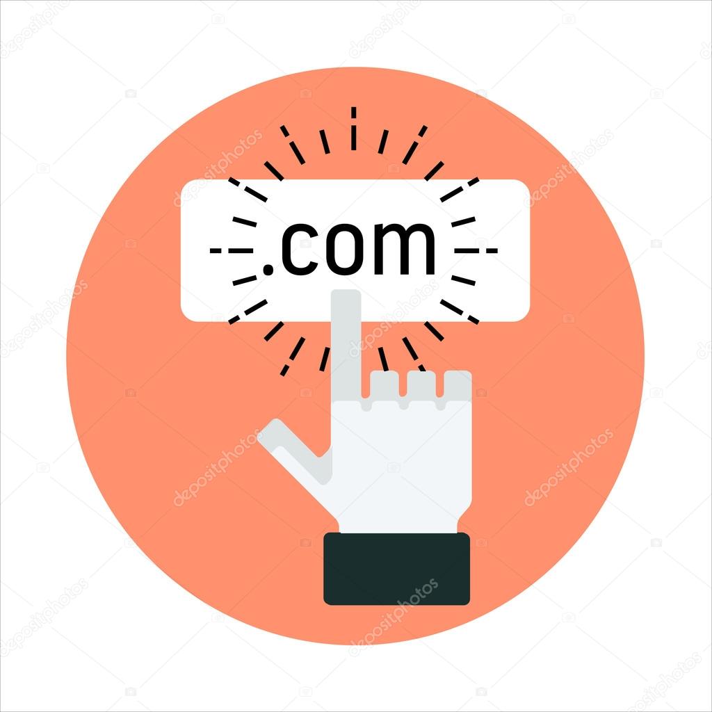 Domain name theme, flat style, colorful, vector icon