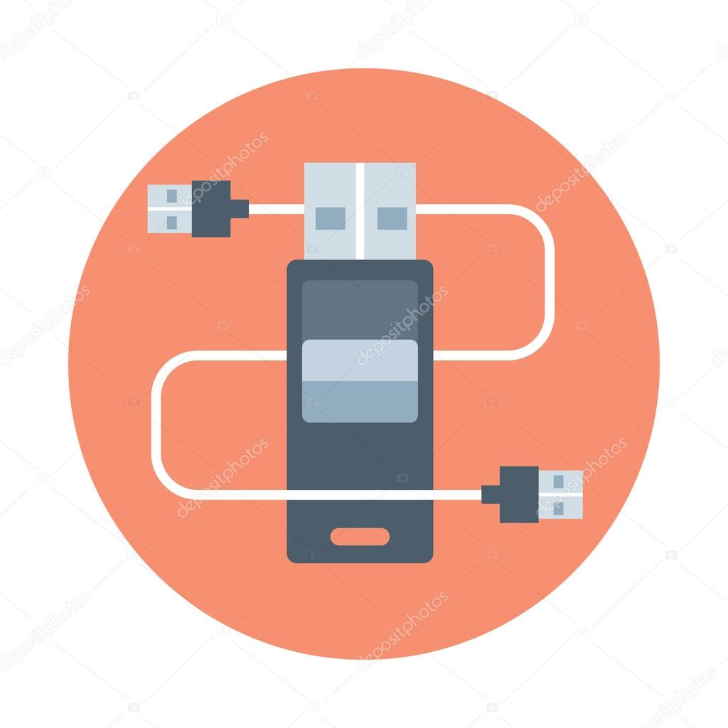 Plug in, flat style, colorful, vector icon for info graphics, websites, mobile and print media.