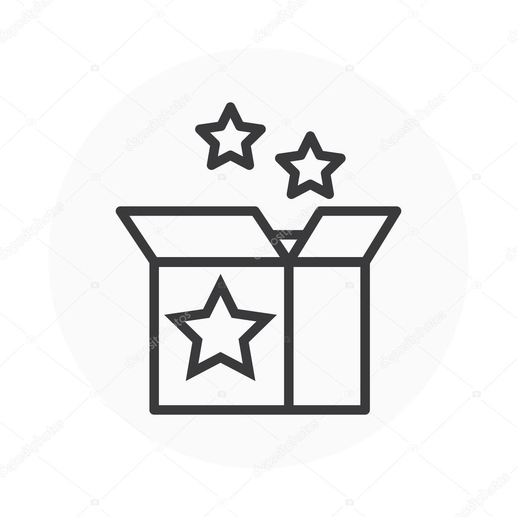 Think outside the box, package icon