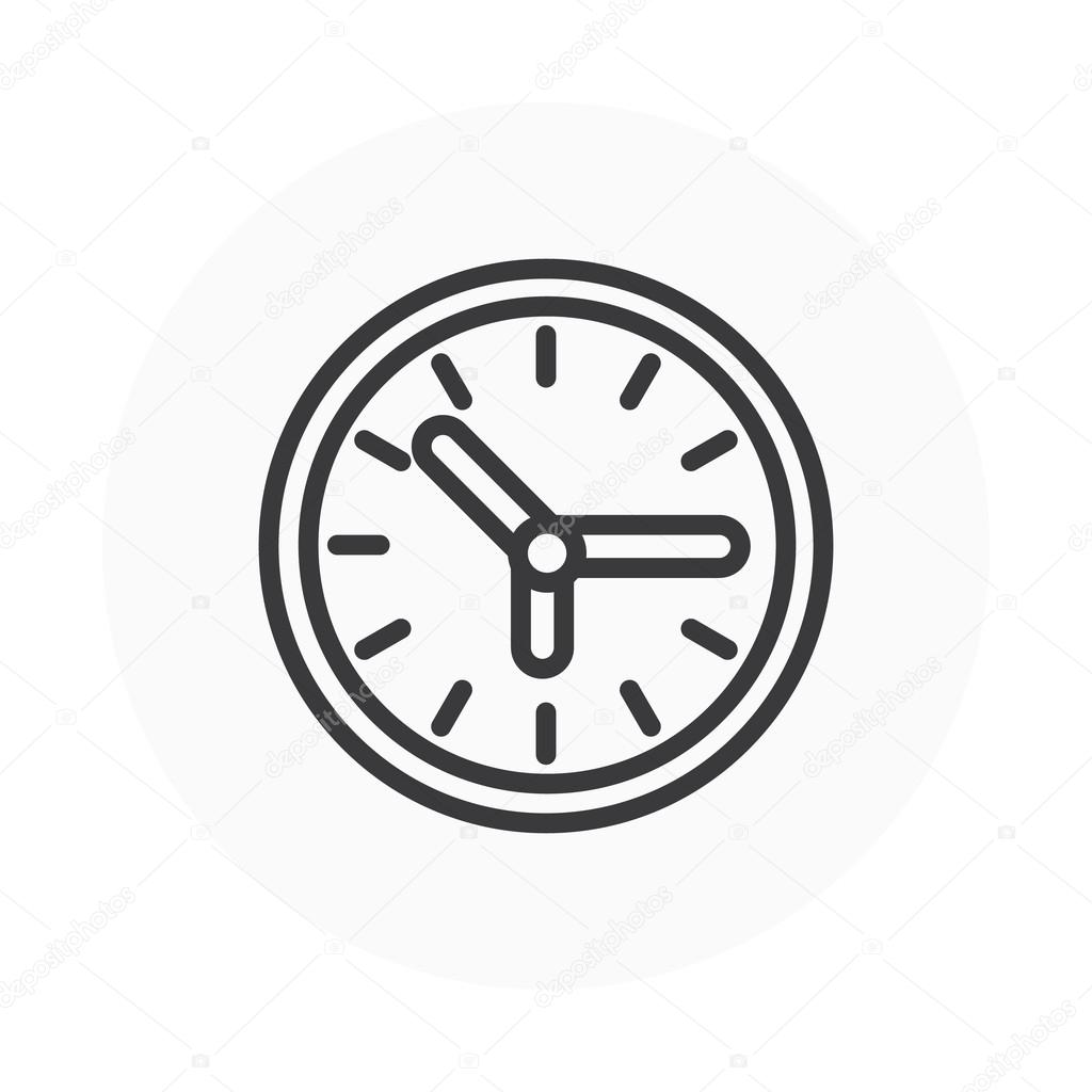 Working hours, clock icon