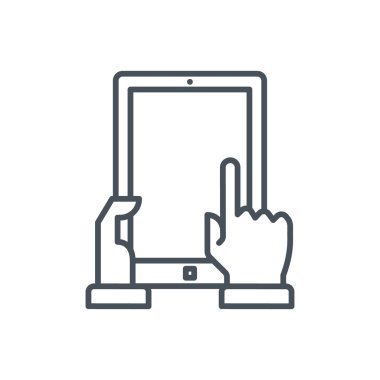 Holding tablet icon