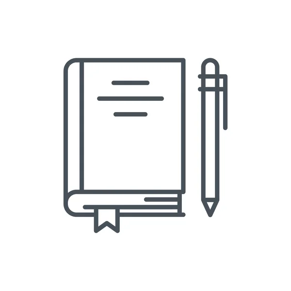 Livre et stylo icône — Image vectorielle