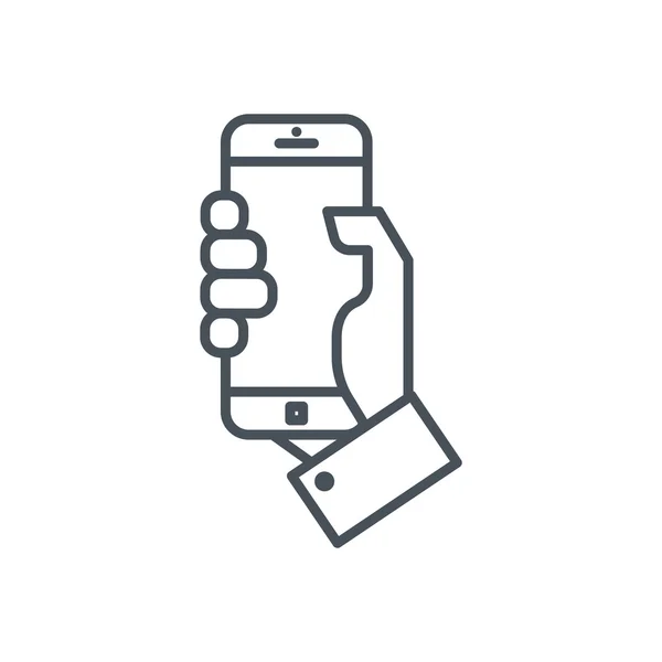 Holding mobile phone icon — 图库矢量图片