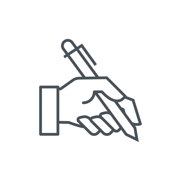 Hand holding a pen — Stock Vector