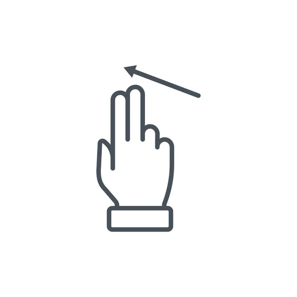 Multi touch, mano, dedo, icono de gesto — Vector de stock