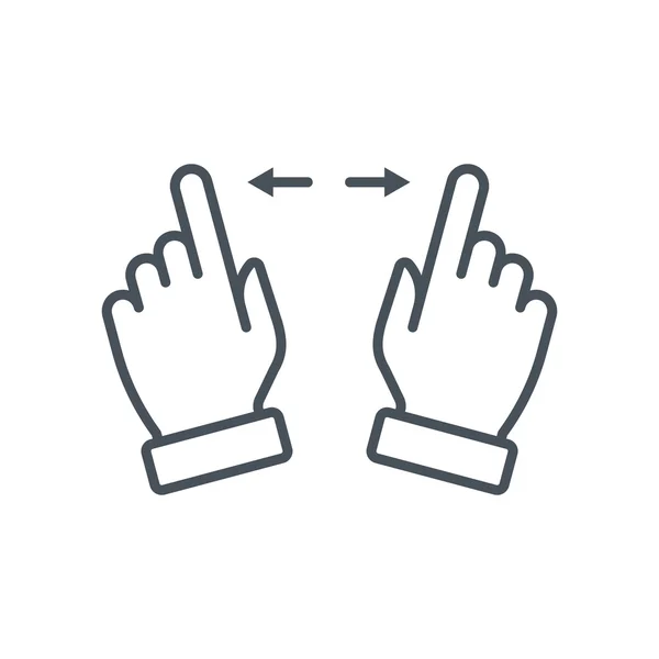 Multi touch, mano, dedo, icono de gesto — Vector de stock