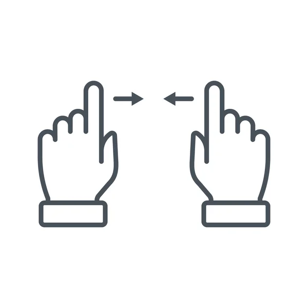 Multi touch, mano, dedo, icono de gesto — Vector de stock