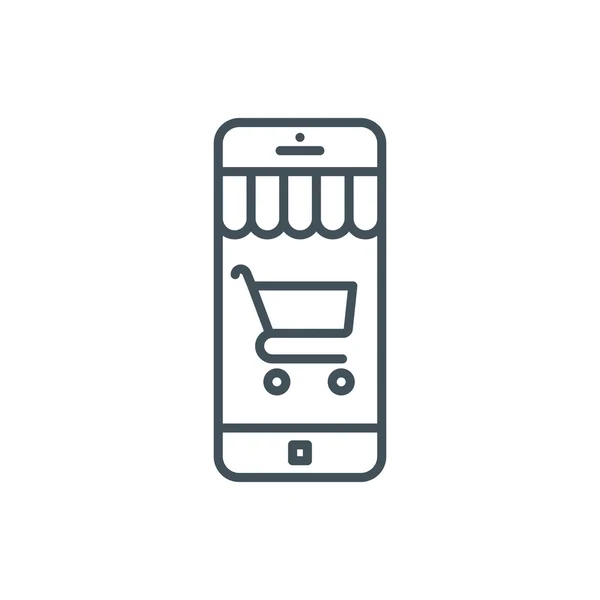 Icona mobile shopping — Vettoriale Stock