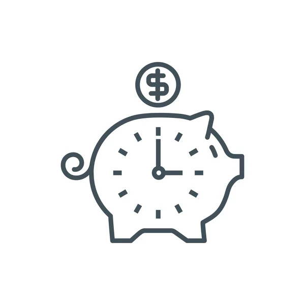 Tiempo es el icono del dinero — Vector de stock