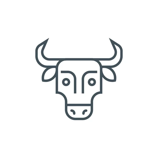 Vlees, koe, stier, zuivel voedsel pictogram — Stockvector