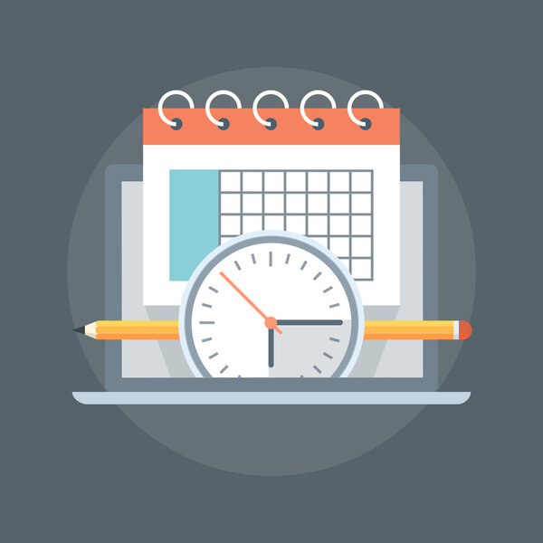 Eventos Estilo plano del calendario, colorido, icono de vector — Vector de stock