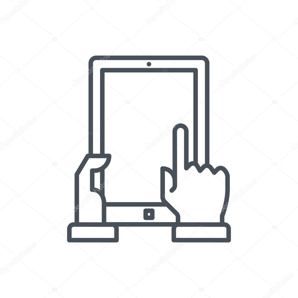 Holding Tablet Icon Vector Image By C Howcolour Vector Stock