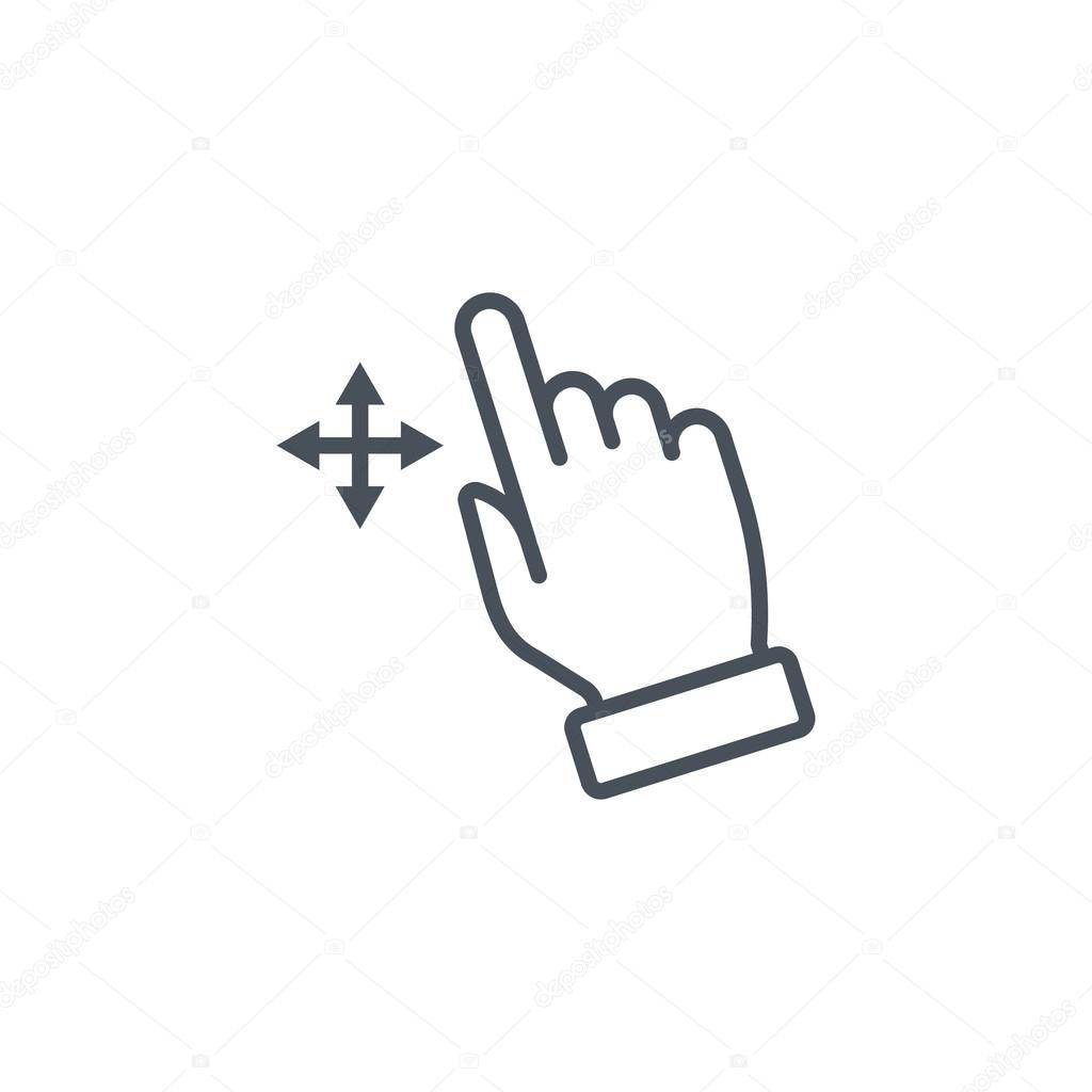 Multi touch, hand, finger, gesture icon