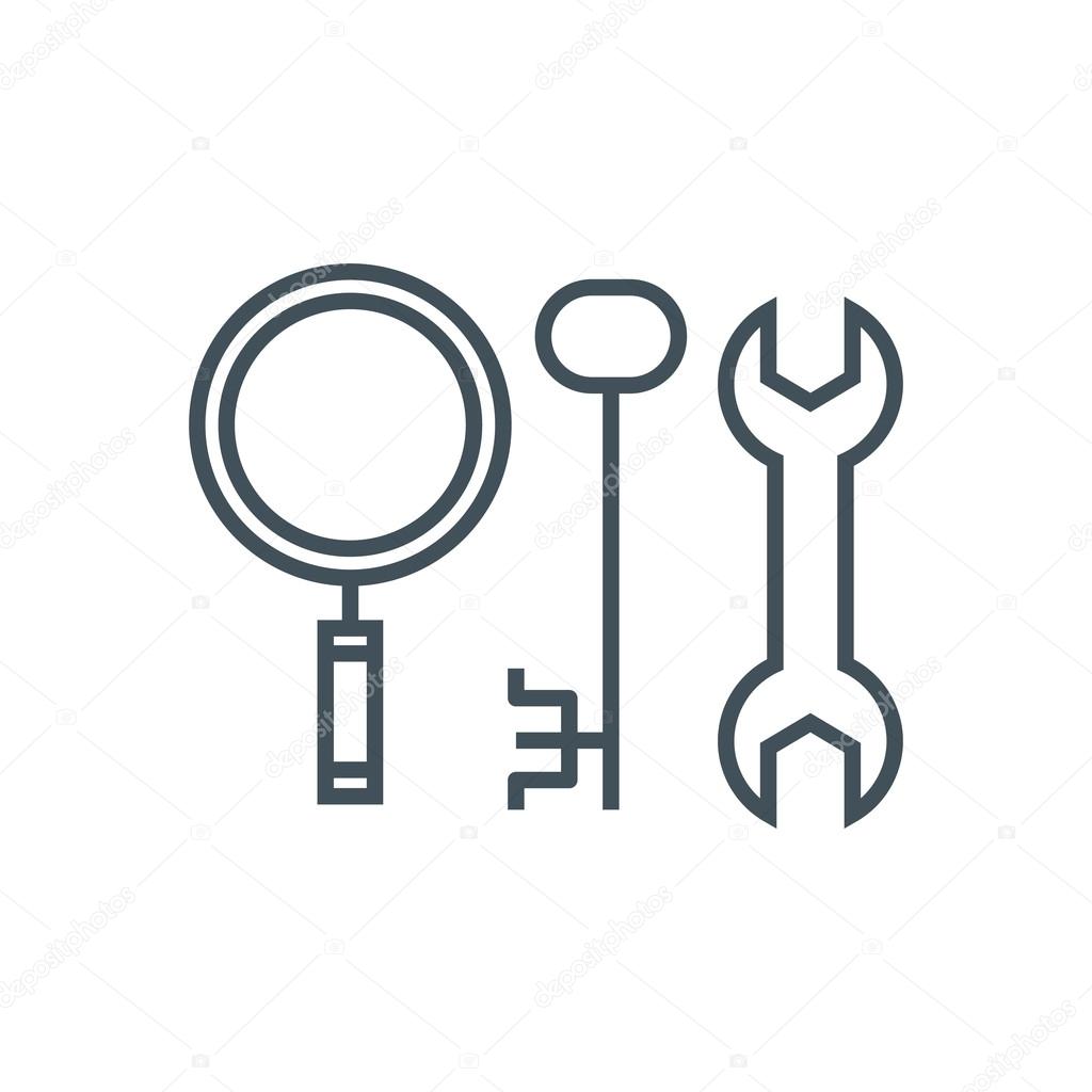 Search engine optimisation tools icon suitable for info graphics, websites and print media and  interfaces. Line vector icon.