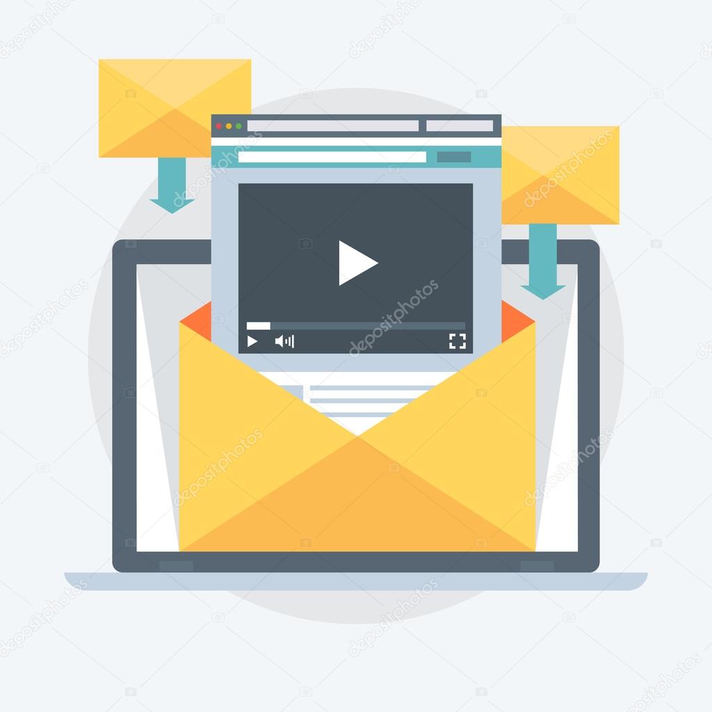 Video Marketing Flat style, colorful, vector icon