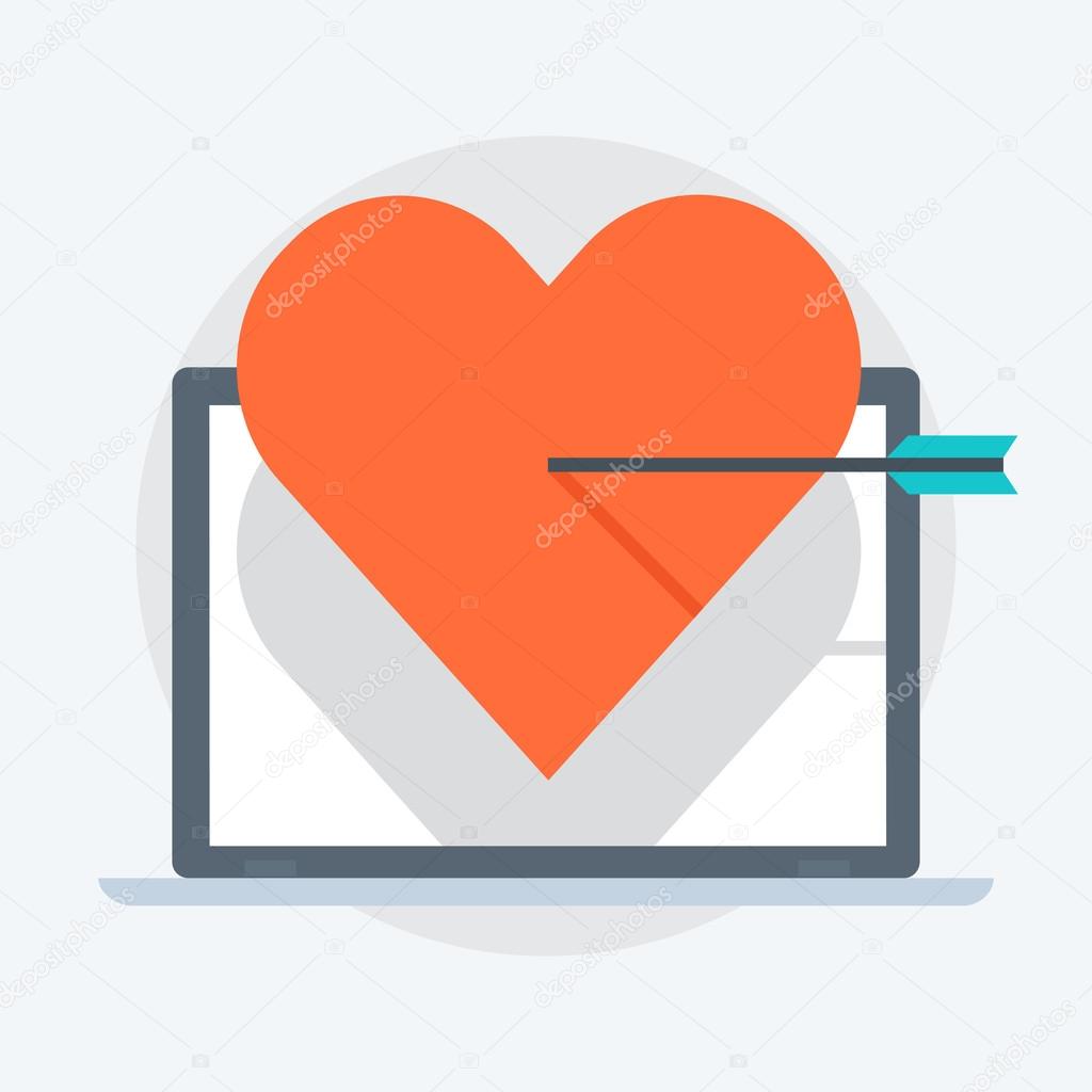 Heart flat style, colorful, vector icon