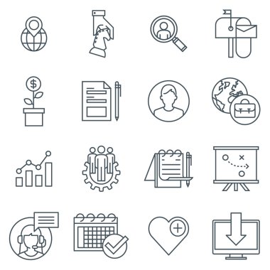 iş ve pazarlama simgesi seti 