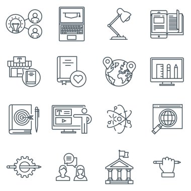 eğitim simgesi seti