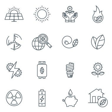 yeşil enerji Icon set