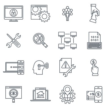Arama motoru optimizasyonu ve Tasarım Icon set